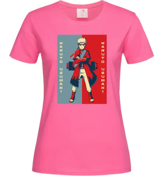 Женская футболка Наруто червоно-синій Ярко-розовый фото