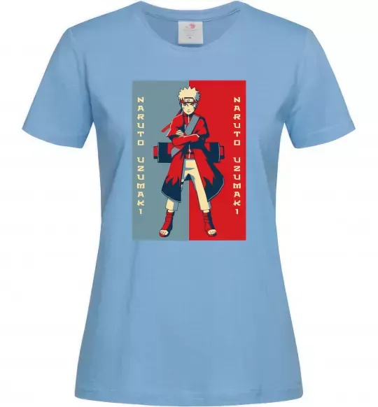 Женская футболка Наруто червоно-синій Голубой фото
