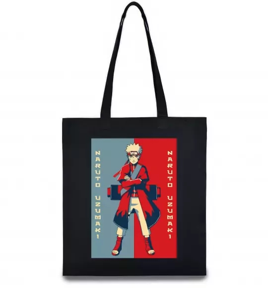 Эко-сумка Наруто червоно-синій Черный фото