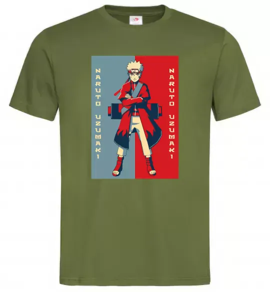Мужская футболка Наруто червоно-синій Оливковый фото