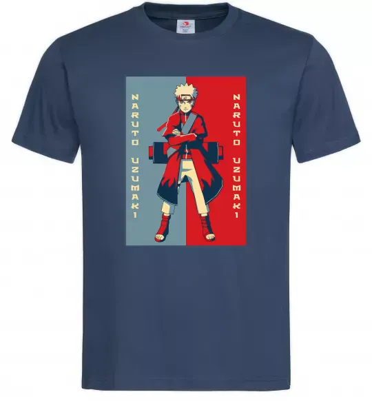 Мужская футболка Наруто червоно-синій Темно-синий фото