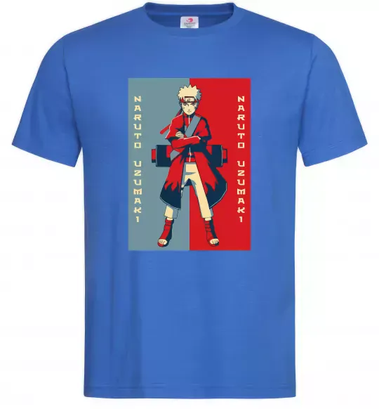 Мужская футболка Наруто червоно-синій Ярко-синий фото