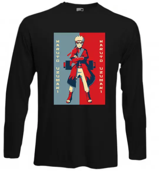 Лонгслив Наруто червоно-синій Черный фото
