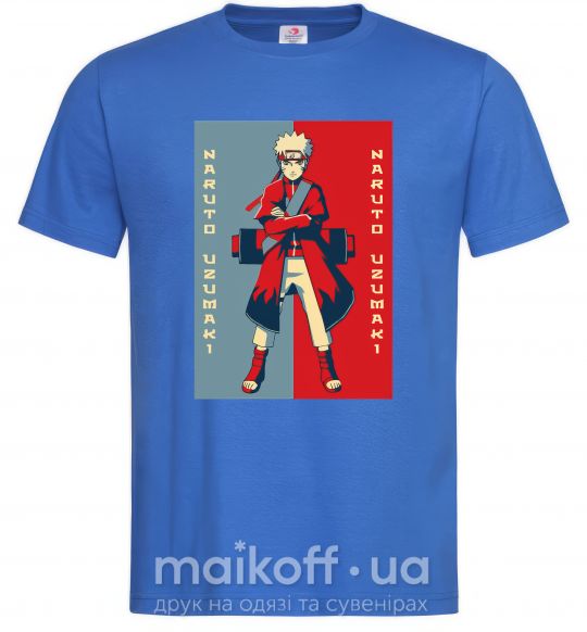 Чоловіча футболка Наруто красно-синий Яскраво-синій фото