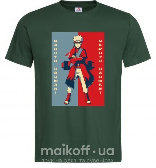 Мужская футболка Наруто красно-синий Темно-зеленый фото