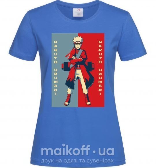 Женская футболка Наруто красно-синий Ярко-синий фото