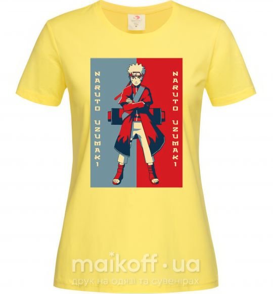 Женская футболка Наруто красно-синий Лимонный фото