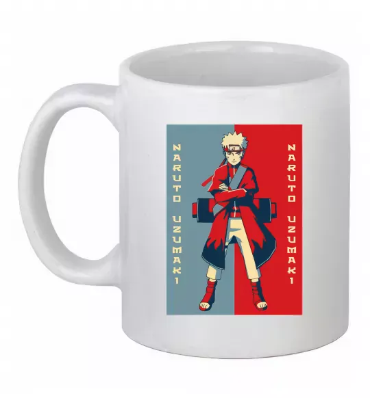Чашка керамическая Наруто червоно-синій Белый фото