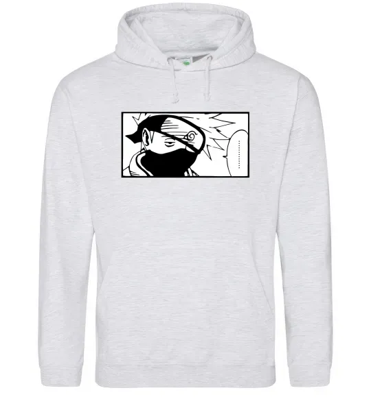 Мужская толстовка (худи) Кakashi точки Серый меланж фото