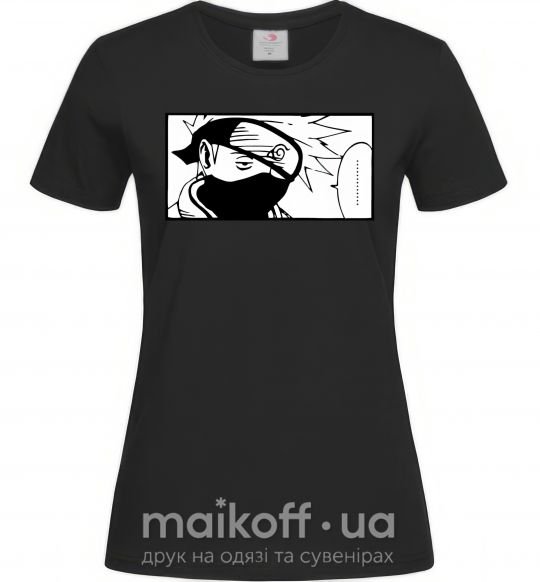 Женская футболка Кakashi точки Черный фото