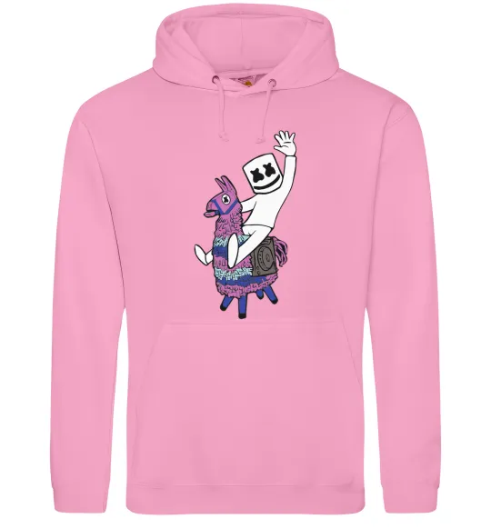 Мужская толстовка (худи) Marshmello fortnite Розовый фото