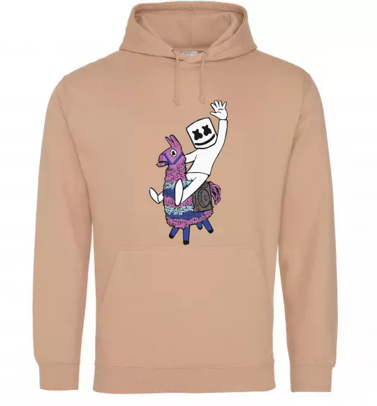 Мужская толстовка (худи) Marshmello fortnite Песочный фото