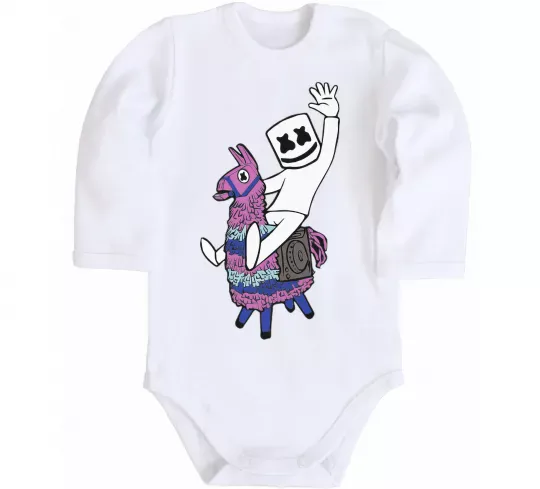 Детский боди Marshmello fortnite Белый фото