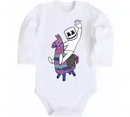 Дитячий бодік Marshmello fortnite Білий фото