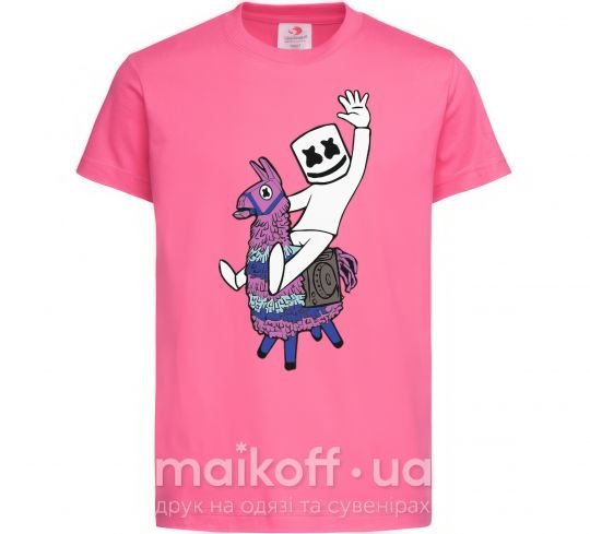 Дитяча футболка Marshmello fortnite Яскраво-рожевий фото