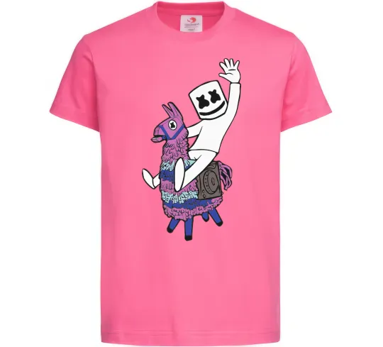 Дитяча футболка Marshmello fortnite Яскраво-рожевий фото