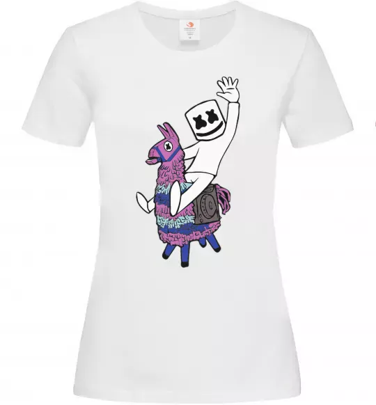 Женская футболка Marshmello fortnite Белый фото