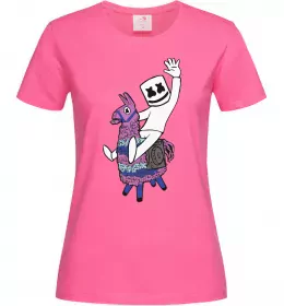 Жіноча футболка Marshmello fortnite Яскраво-рожевий фото