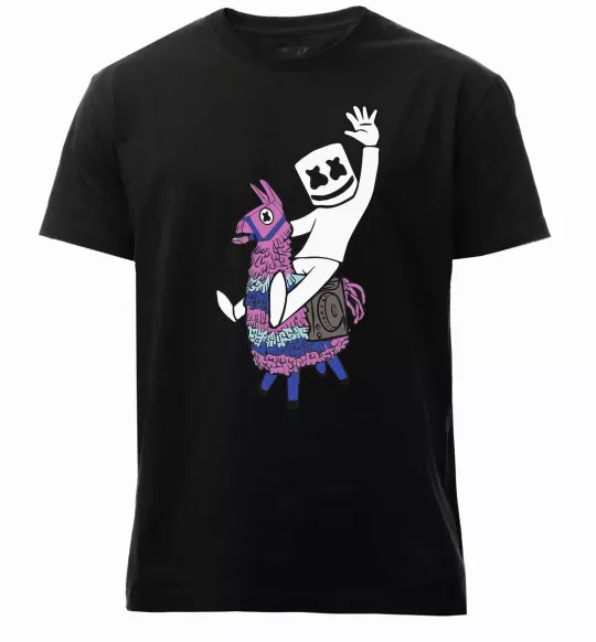 Мужская премиум футболка Marshmello fortnite Черный фото