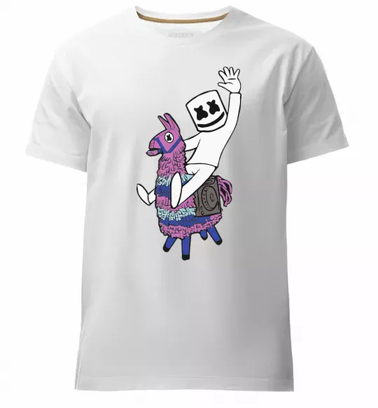 Мужская премиум футболка Marshmello fortnite Белый фото