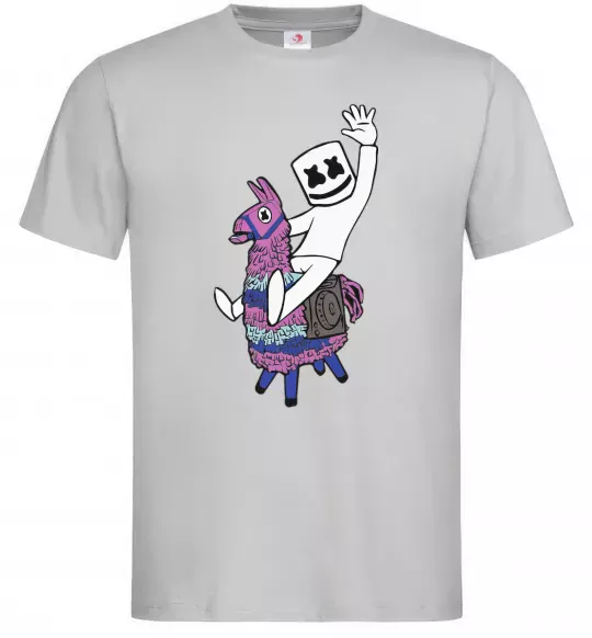 Мужская футболка Marshmello fortnite Серый фото