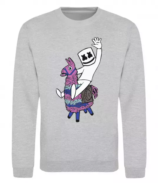 Свитшот Marshmello fortnite Серый меланж фото