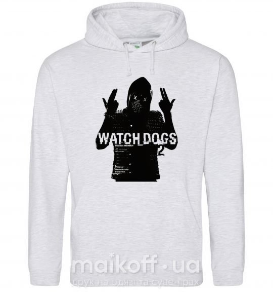 Мужская толстовка (худи) Watch Dogs Wrench Серый меланж фото