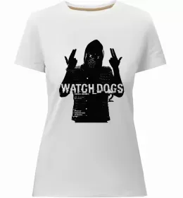 Женская премиум футболка Watch dogs свин Белый фото