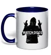 Чашка з кольоровою ручкою Watch Dogs Wrench Глибокий темно-синій фото