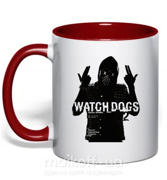 Чашка з кольоровою ручкою Watch Dogs Wrench Червоний фото
