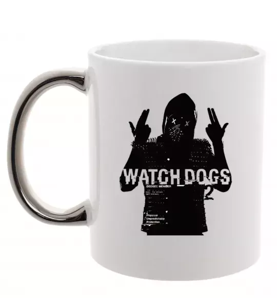 Чашка з кольоровою ручкою Watch Dogs Wrench Срібло фото