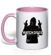 Чашка з кольоровою ручкою Watch Dogs Wrench Ніжно рожевий фото
