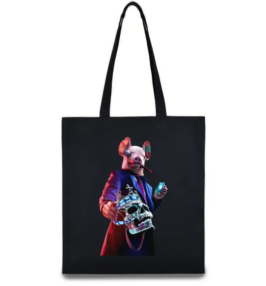 Еко-сумка Watch dogs свин Чорний фото