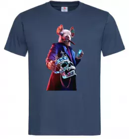 Мужская футболка Watch dogs свин Темно-синий фото