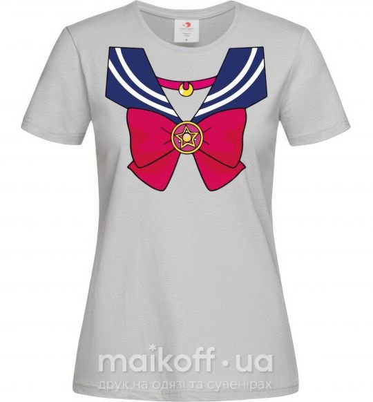 Жіноча футболка Sailor moon бант Сірий фото
