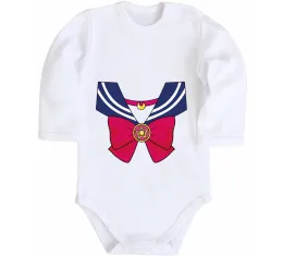 Дитячий бодік Sailor Moon black Білий фото