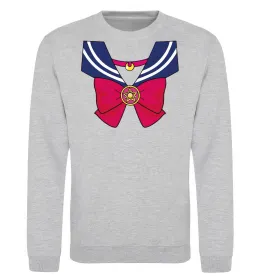 Свитшот Sailor moon with the cat Серый меланж фото