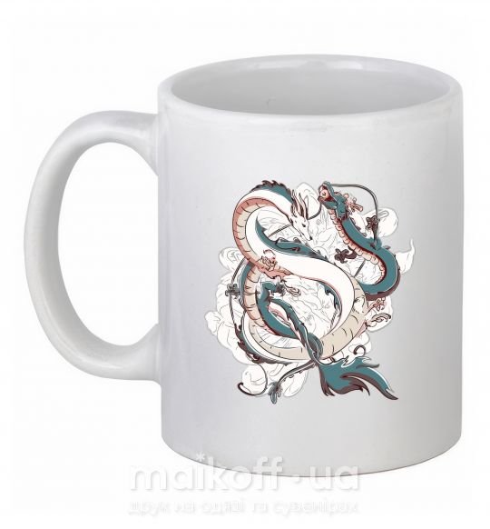 Чашка керамическая Драконы ghibli Белый фото