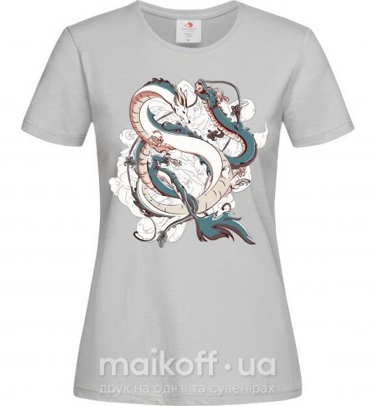 Жіноча футболка Драконы ghibli Сірий фото