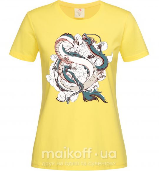 Женская футболка Драконы ghibli Лимонный фото