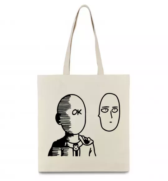 Еко-сумка One Punch Man Бежевий фото