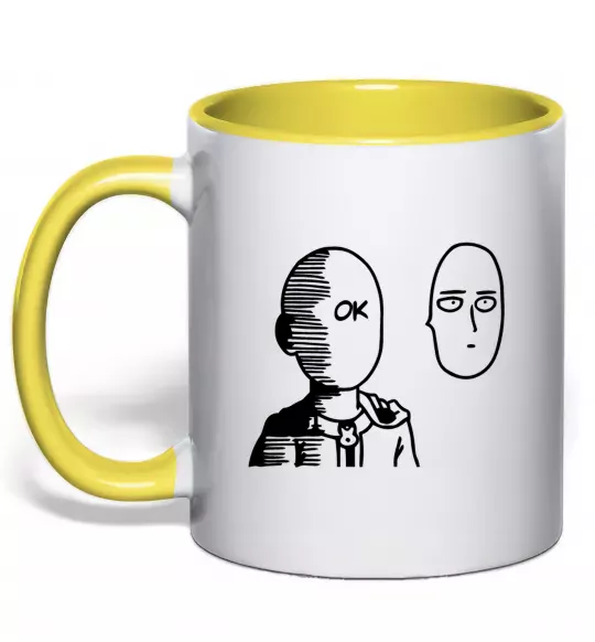 Чашка с цветной ручкой One Punch Man Солнечно желтый фото