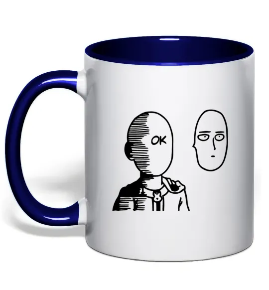 Чашка с цветной ручкой One Punch Man Глубокий темно-синий фото