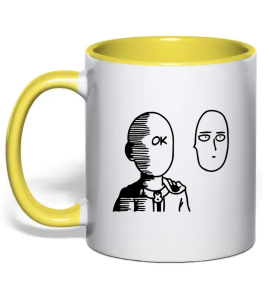 Чашка з кольоровою ручкою One Punch Man Лимонний фото