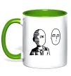 Чашка з кольоровою ручкою One Punch Man Лаймовий фото