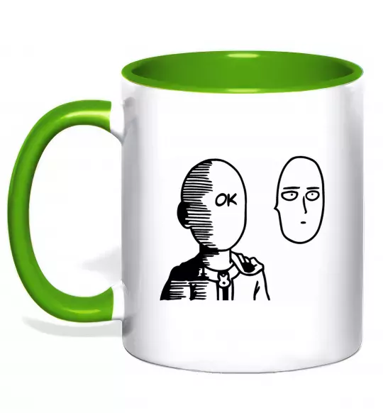 Чашка с цветной ручкой One Punch Man Зеленый фото