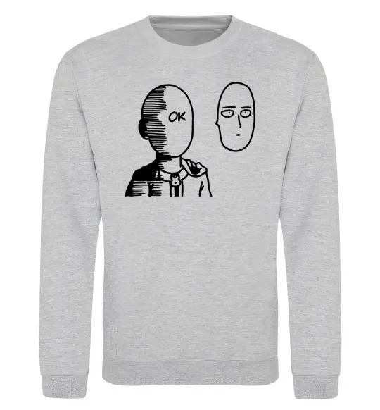 Світшот One Punch Man Сірий меланж фото