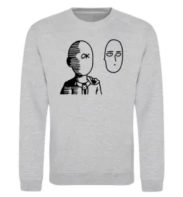 Свитшот One Punch Man Серый меланж фото