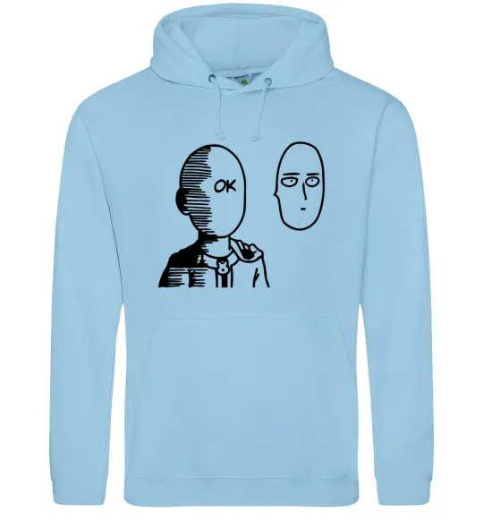 Чоловіча толстовка (худі) One Punch Man Блакитний фото