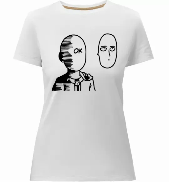 Женская премиум футболка One Punch Man Белый фото
